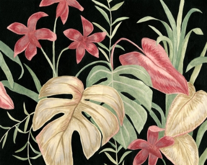 Picture of TROPICAL LEAVES ON BLACK V (ABW)