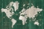 Picture of OLD WORLD MAP GREEN ATLANTIC OCEAN