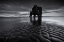 Picture of DAWN AT RHINO ROCK BLACK-WHITE