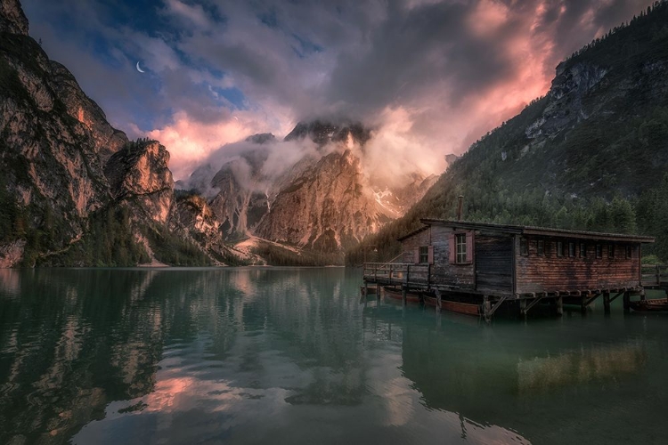 Picture of LAGO DI BRAIES, DOLOMITES