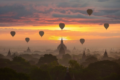 Picture of BAGAN, BALLOONS FLYING OVER ANCIENT TEMPLES