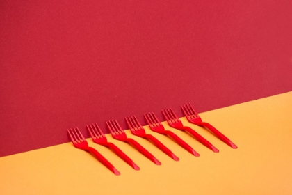 Picture of VERY SIMPLE STILL LIFE WITH RED FORKS