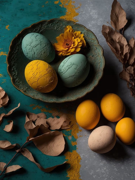 Picture of YELLOW AND BLUE EGGS