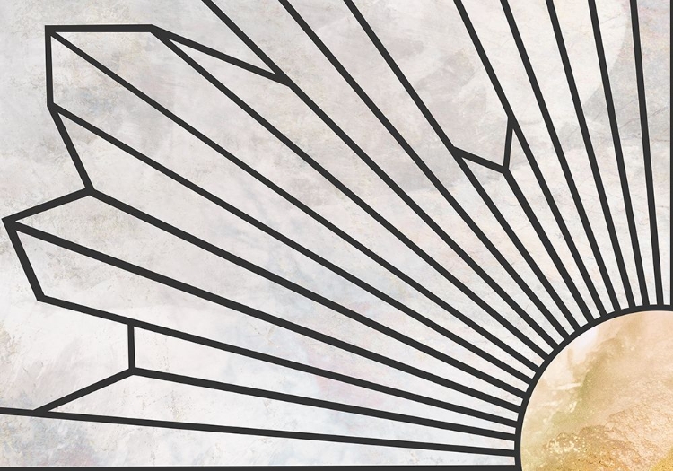 Picture of GEOMETRIC GOLD MARBLE SUN MURAL