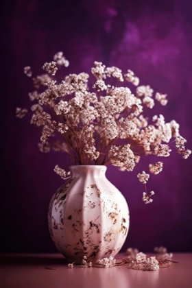 Picture of DRY FLOWERS ON PURPLE BACKGROUND