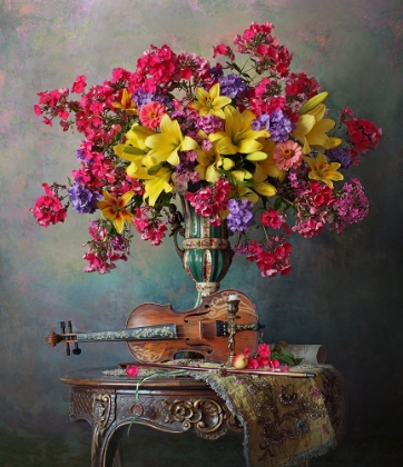 Picture of STILL LIFE WITH VIOLIN AND FLOWERS