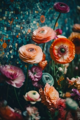 Picture of FLOWERS AND MOSAIC