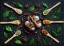 Picture of COLORFUL , CHEERFUL STILL-LIFE WITH SPICES.  4