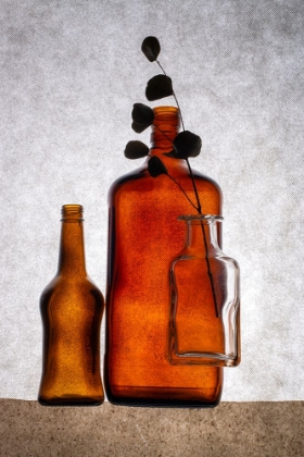 Picture of STILL LIFE WITH COLORED BOTTLES AND A DRIED TWIG