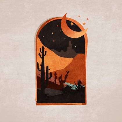 Picture of WINDOW DESERT NIGHT AND MOON