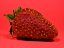 Picture of STRAWBERRY ISOLATED ON RED BACKGROUND