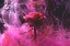Picture of RED ROSE AND INK IN WATER