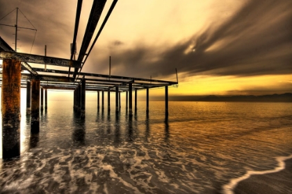 Picture of OLD PIER AND BEAUTIFUL SUNSET