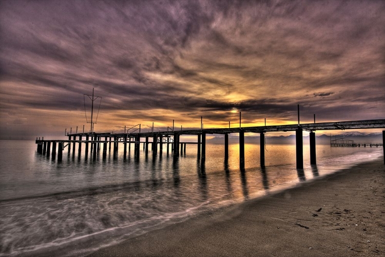 Picture of OLD PIER AND BEAUTIFUL SUNSET