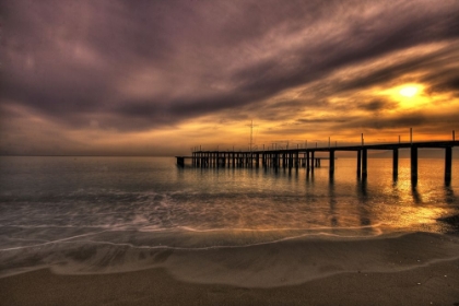 Picture of OLD PIER AND BEAUTIFUL SUNSET