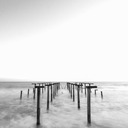 Picture of OLD PIER AND DRAMATIC SEASCAPE