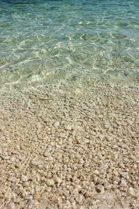 Picture of AQUA OCEAN AND GOLDEN PEBBLES