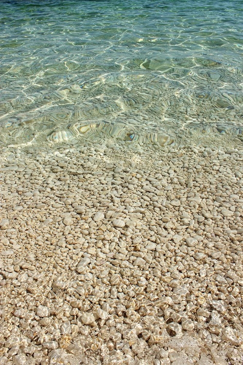 Picture of AQUA OCEAN AND GOLDEN PEBBLES