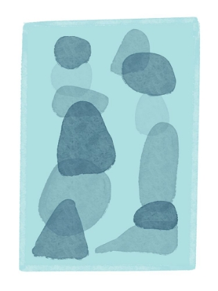 Picture of WATERCOLOUR SPOTS BLUE ABSTRACT MINIMAL MODERN ART