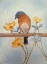 Picture of FLOWER PEEPING EASTERN BLUEBIRD