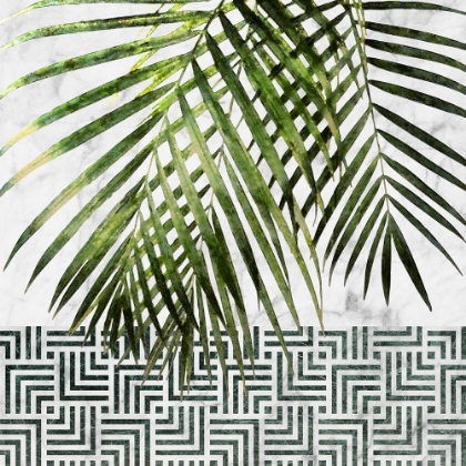 Picture of PALM LEAVES ON TILE WALL