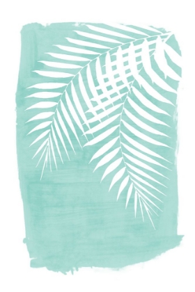 Picture of TEAL PALM LEAVES FOLIAGE SILHOUETTE
