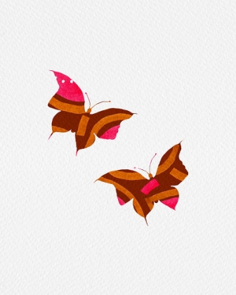 Picture of BUTTERFLIES PINK BROWN SHAPE SILHOUETTE