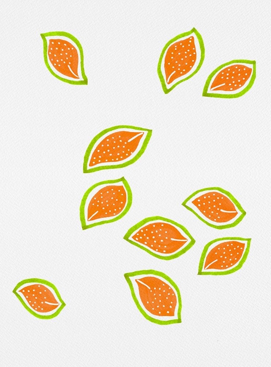 Picture of MELON SCATTERED LEAVES POLKA DOT 2