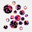 Picture of LAVENDER BLACK FLORAL CIRCLES SILHOUETTE