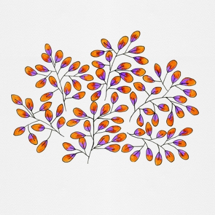 Picture of LEAF SPRIG LAVENDER ORANGE