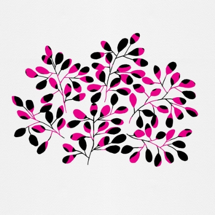 Picture of LEAF SPRIG PINK BLACK