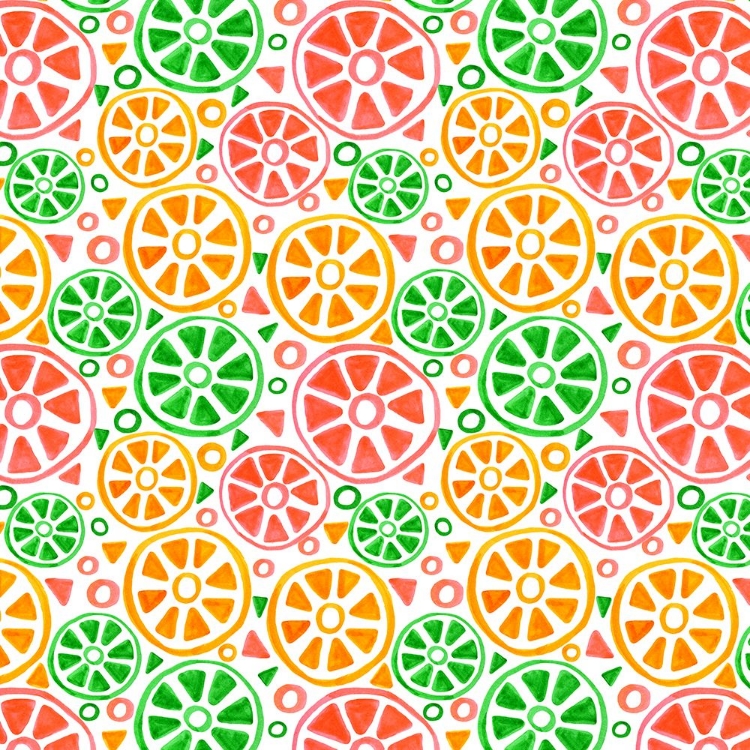 Picture of FRUIT SLICES YELLOW GREEN ORANGE GEOMETRIC