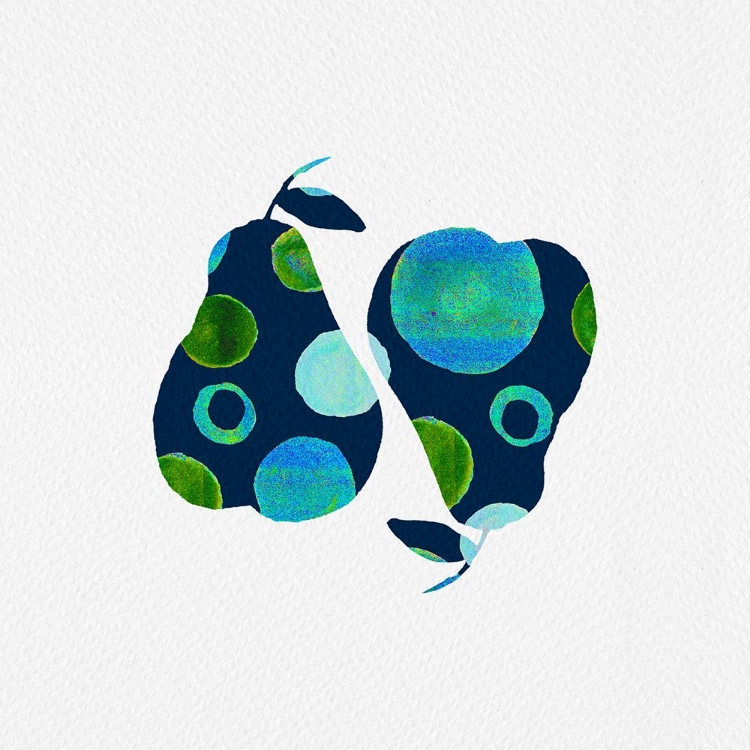 Picture of PEARS BLUE GREEN CIRCLES SILHOUETTE