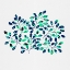 Picture of POLKA DOT LEAF SPRIG BLUE GREEN