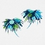 Picture of TROPICAL PALM TREE BLUE CIRCLE ABSTRACT