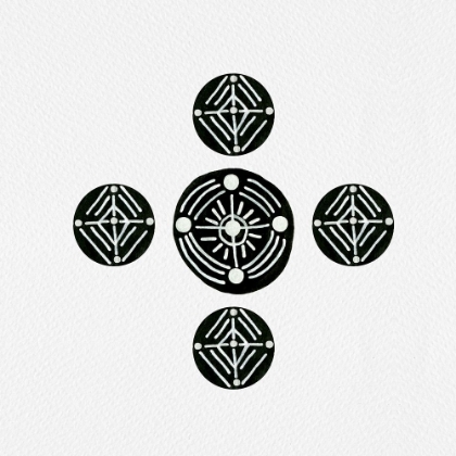 Picture of TRIBAL ETHNIC CIRCLES 2 GEOMETRIC BLACK WHITE