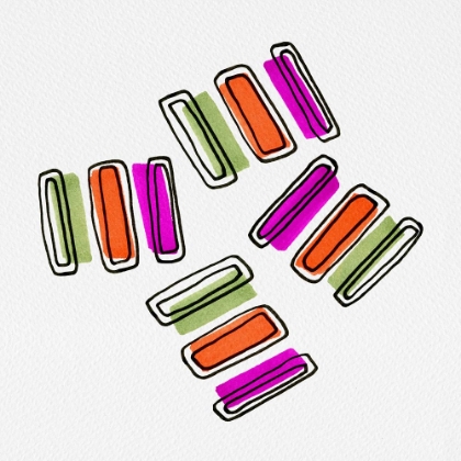 Picture of RECTANGLE SHAPES GROUPIE GREEN PURPLE ORANGE