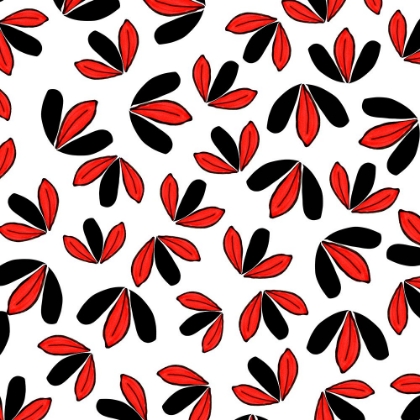Picture of 3 LEAF FLOWERS RED BLACK