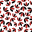 Picture of 3 LEAF FLOWERS RED BLACK