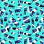 Picture of ABSTRACT BLUE BLACK ON GREEN CUTOUTS