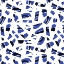 Picture of ABSTRACT CUTOUTS BLUE BLACK