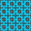 Picture of BLACK WHITE ON BLUE TRIBAL ETHNIC CIRCLES 3 GEOMETRIC