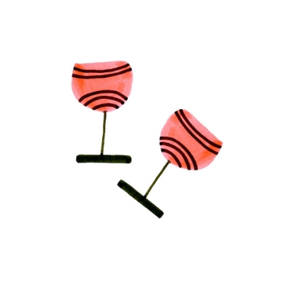 Picture of WINE GLASSES PAIR CORAL