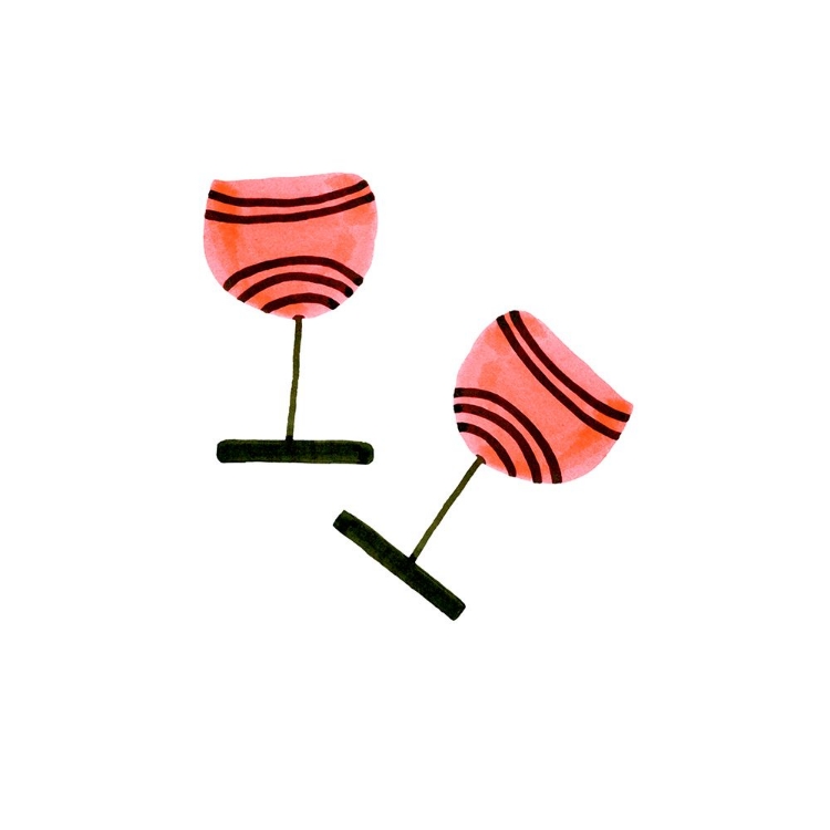 Picture of WINE GLASSES PAIR CORAL