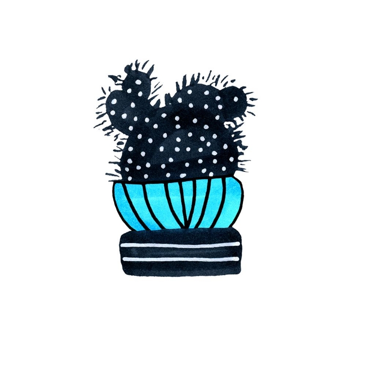 Picture of CACTUS 3 DESERT PLANT BLUE BLACK