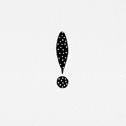 Picture of EXCLAMATION MARK BLACK POLKA DOTS