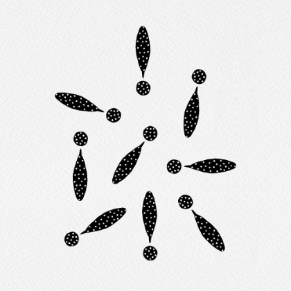 Picture of EXCLAMATION MARKS BLACK POLKA DOTS