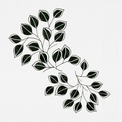 Picture of FLOWING LEAVES BLACK WHITE
