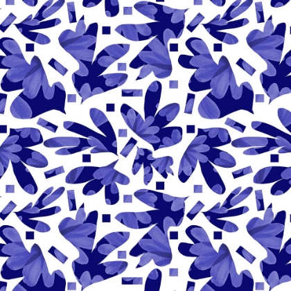 Picture of BLUE FLORALS GALORE ABSTRACT CUTOUTS