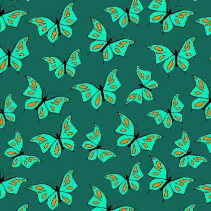 Picture of BUTTERFLIES MINT ON GREEN